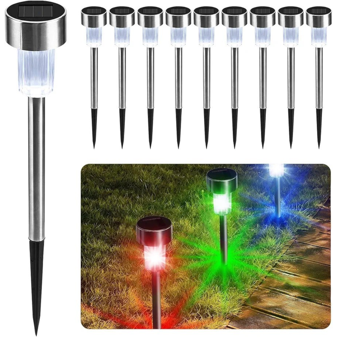 10 dijelni set Solarnih Lampi RGB - Zoro
