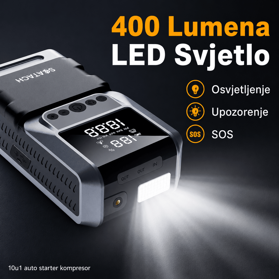 10u1 Auto Starter, Kompresor 12V (ZS26-12) - Zoro
