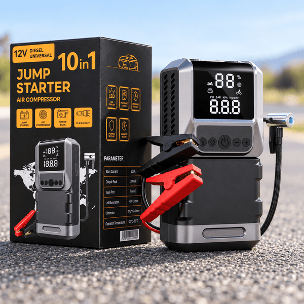 10u1 Auto Starter, Kompresor 12V (ZS26-12) - Zoro