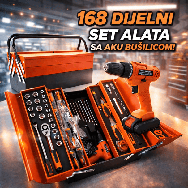 168 - dijelni Set Alata s Aku Bušilicom - Zoro