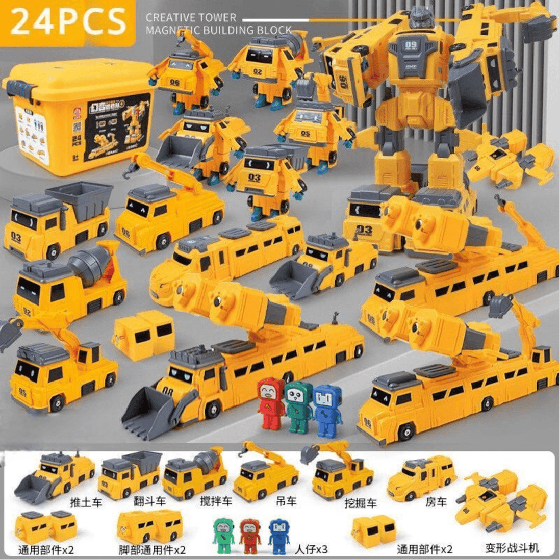 24 - dijelni Magnetni Transformers Set - Zoro