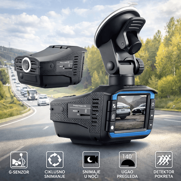 2u1 Auto DVR Kamera i Radar Detektor - Zoro