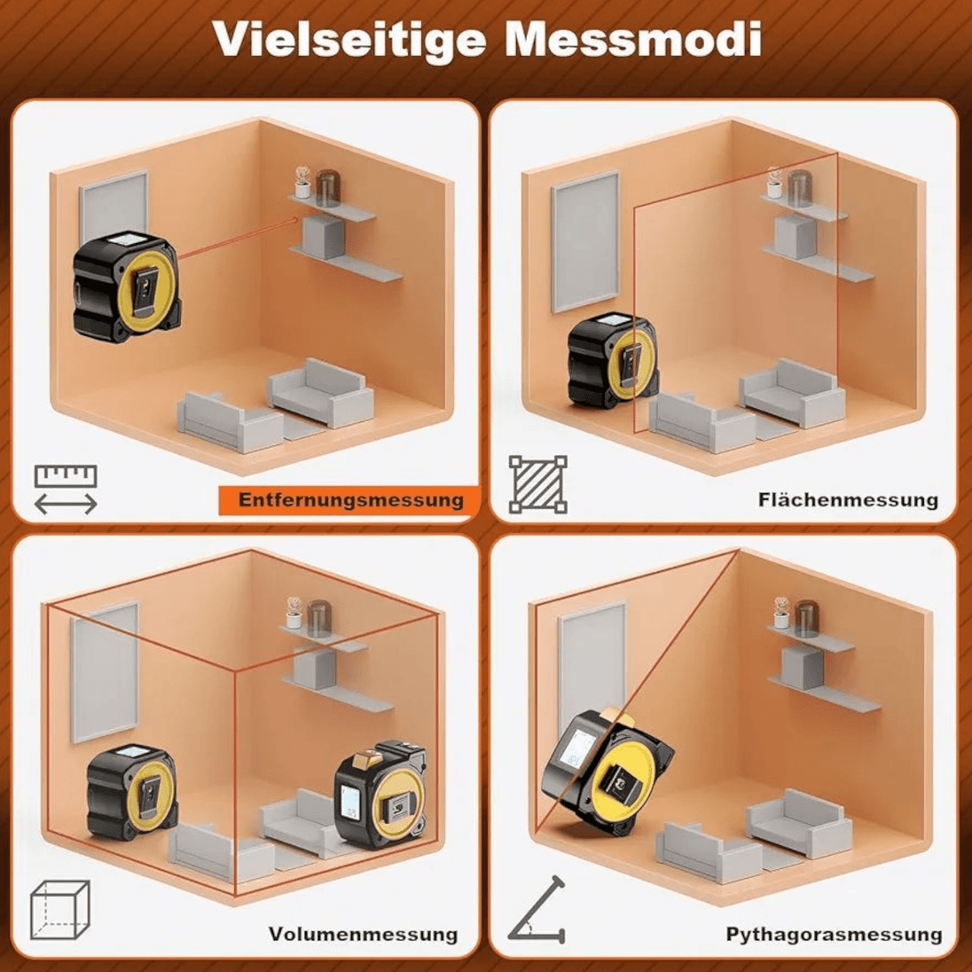 2u1 Digitalni Laserski Metar + Obični Metar - Zoro