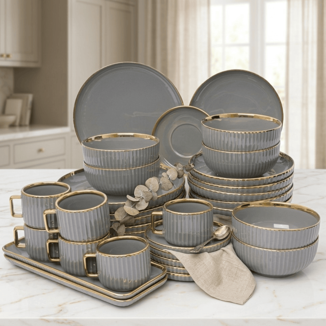 32 - dijelni Keramički Set "Gold Grey" - Zoro