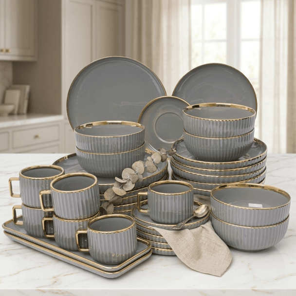 32 - dijelni Keramički Set "Gold Grey" - Zoro