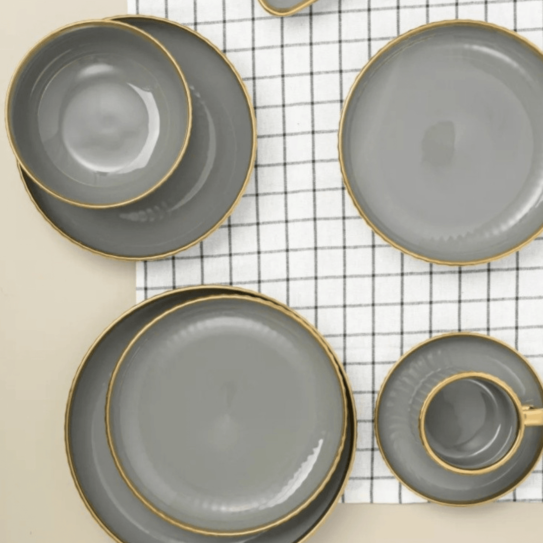 32 - dijelni Keramički Set "Gold Grey" - Zoro