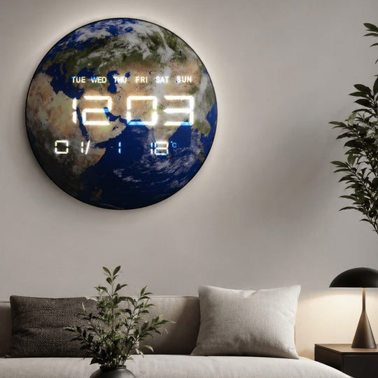3D LED Zidni Sat sa Motivom Planete (30 cm) - Zoro