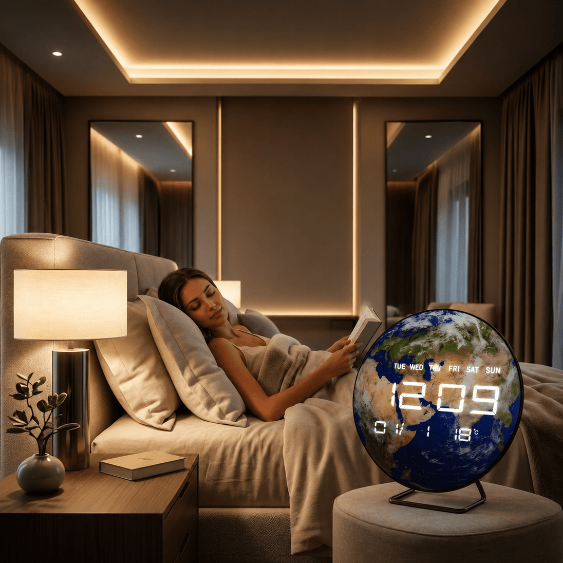 3D LED Zidni Sat sa Motivom Planete (30 cm) - Zoro