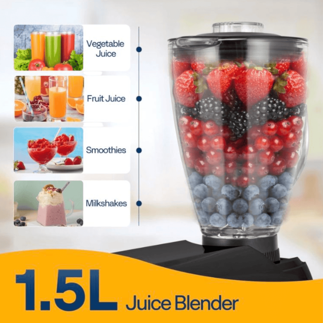 3u1 Mikser s Posudom + Blender + Nastavak za meso 1400W - Zoro