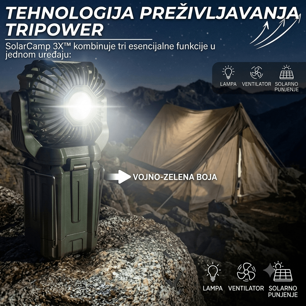 3u1 Solarna Lampa sa Ventilatorom "HB-1979F" - Zoro