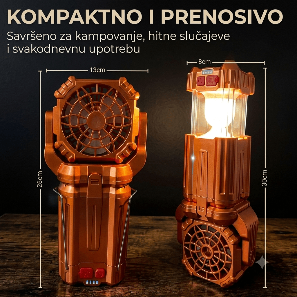 3u1 Solarna Lampa sa Ventilatorom "HB-1979F" - Zoro