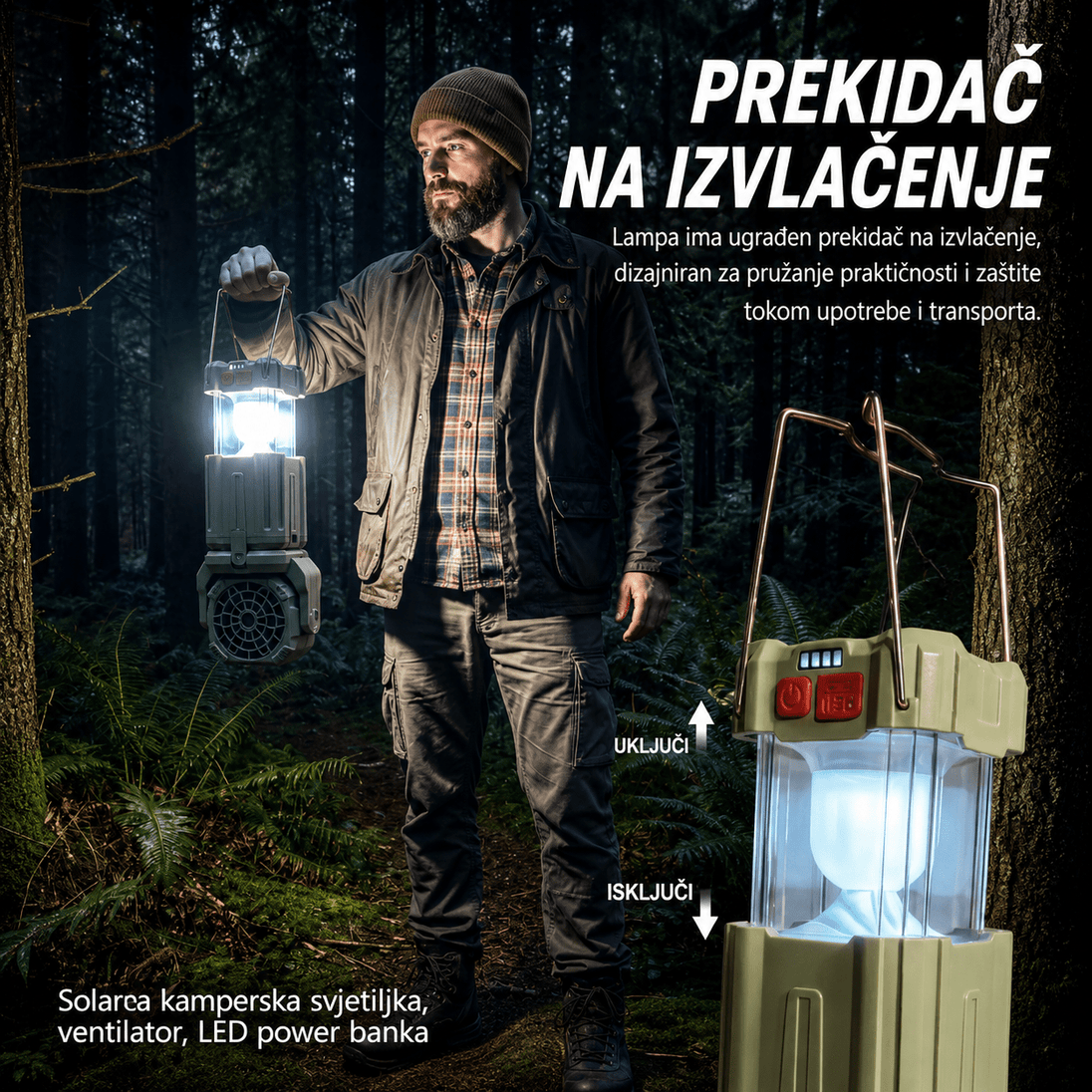 3u1 Solarna Lampa sa Ventilatorom "HB-1979F" - Zoro