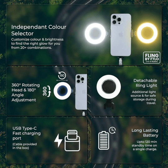 3u1 Wireless Selfie Stick sa Dual LED osvjetljenjem - Zoro