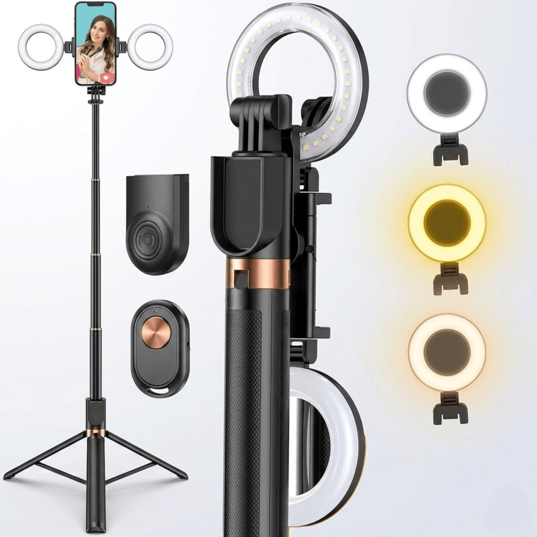 3u1 Wireless Selfie Stick sa Dual LED osvjetljenjem - Zoro
