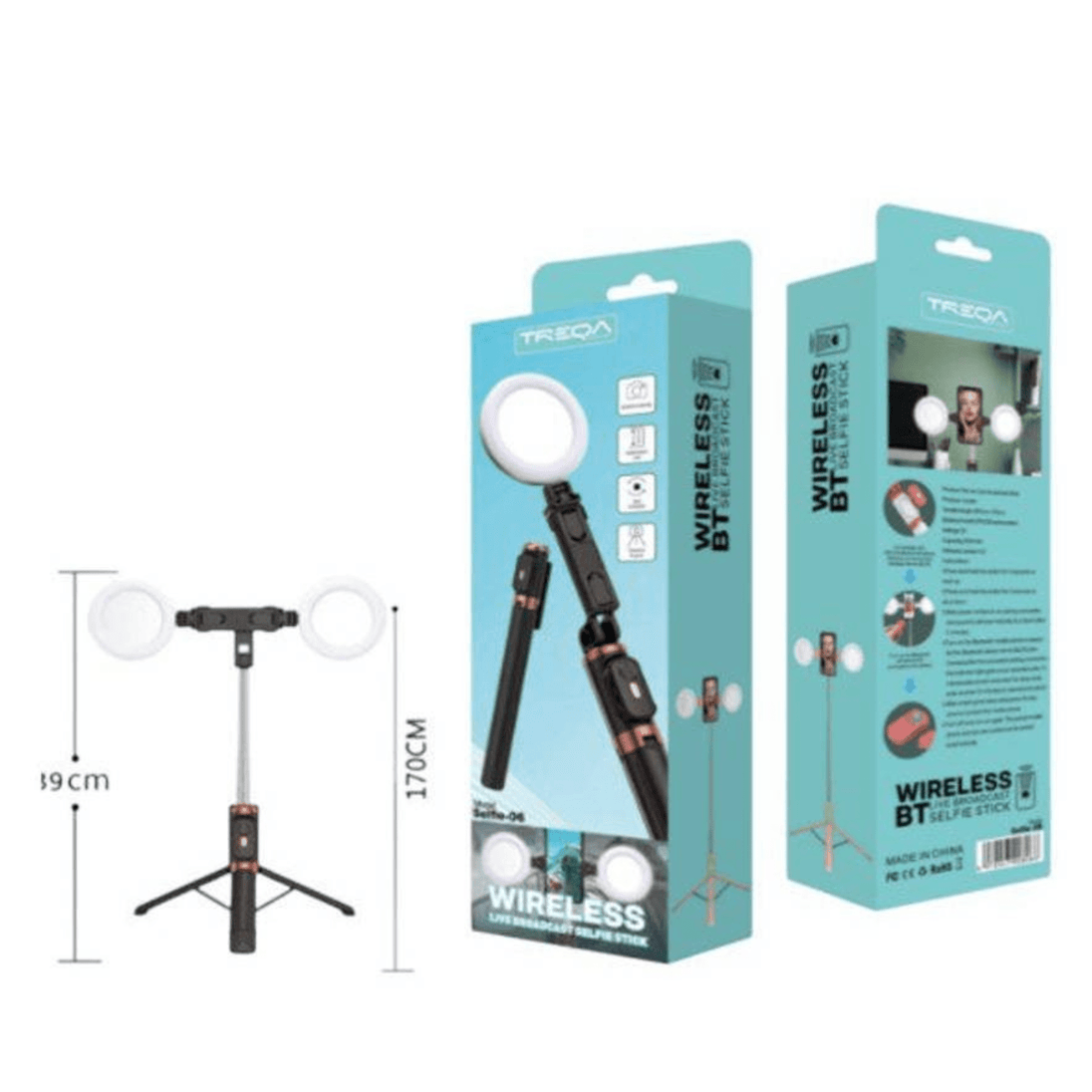 3u1 Wireless Selfie Stick sa Dual LED osvjetljenjem - Zoro