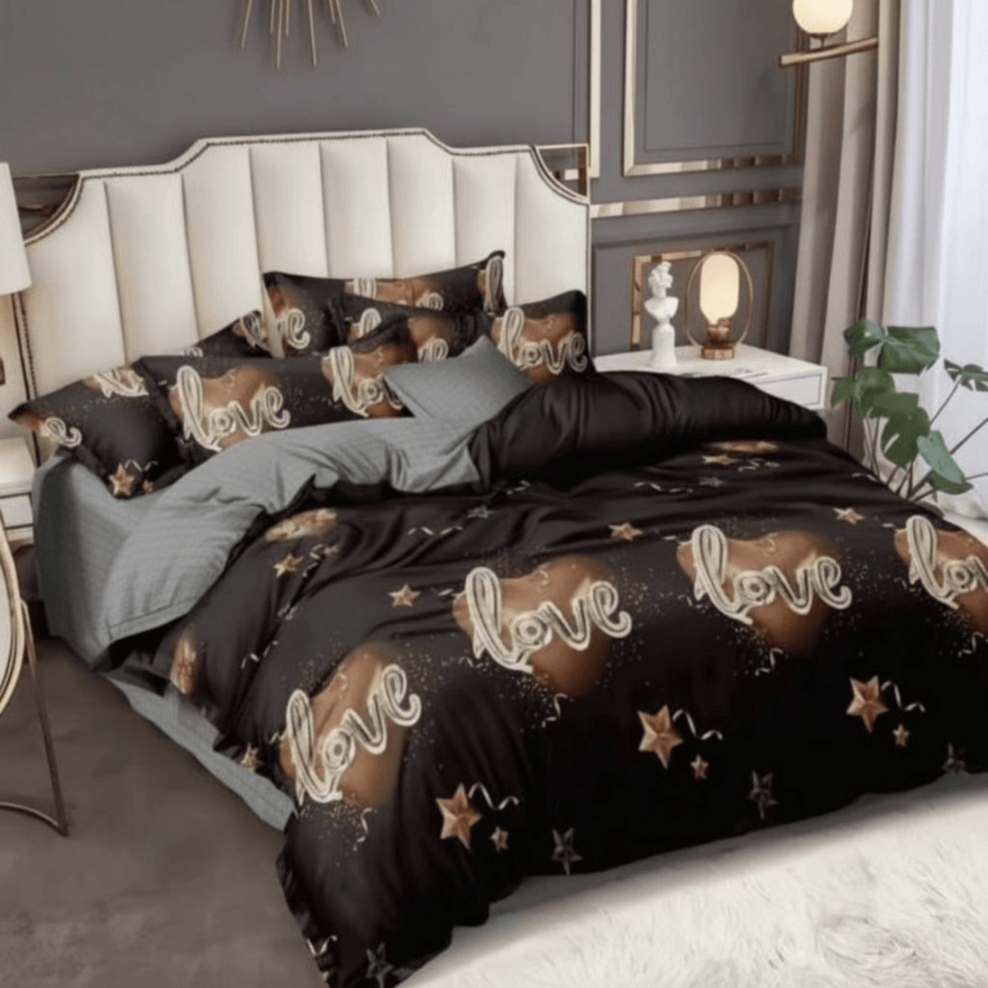 4 - dijelni 3D set posteljine "Black" - Zoro