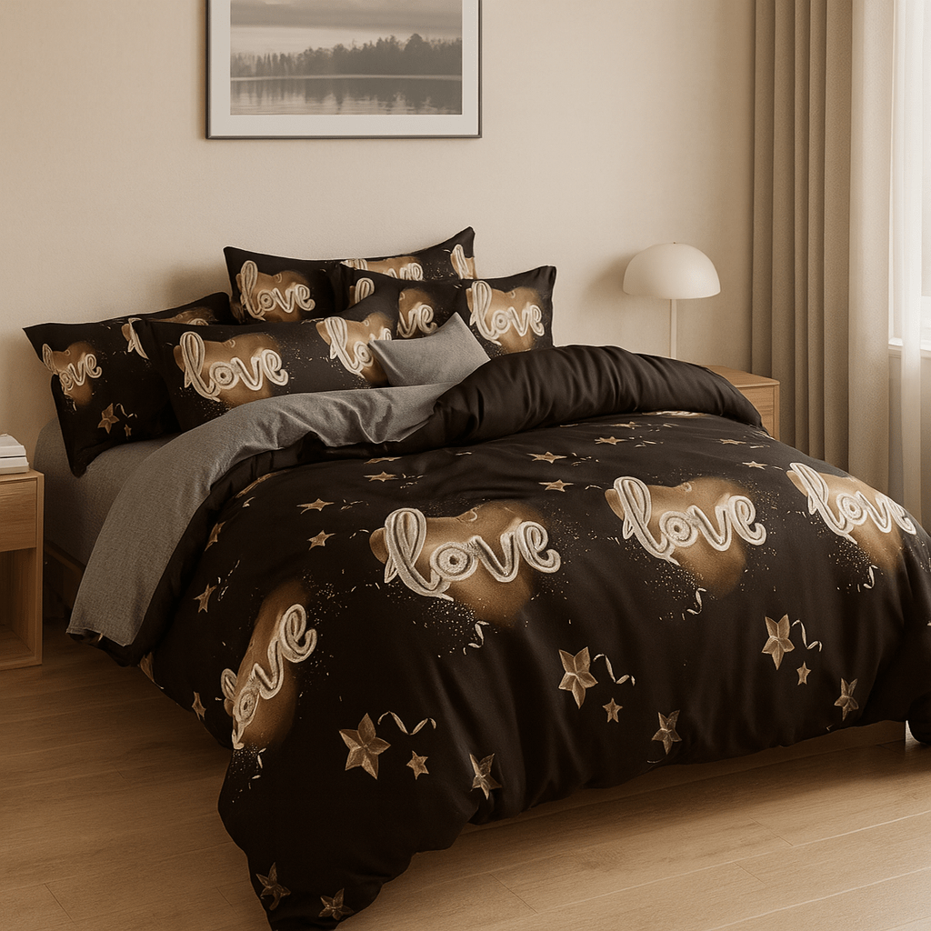 4 - dijelni 3D set posteljine "Black" - Zoro