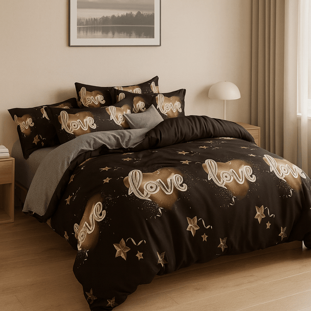 4 - dijelni 3D set posteljine "Black" - Zoro