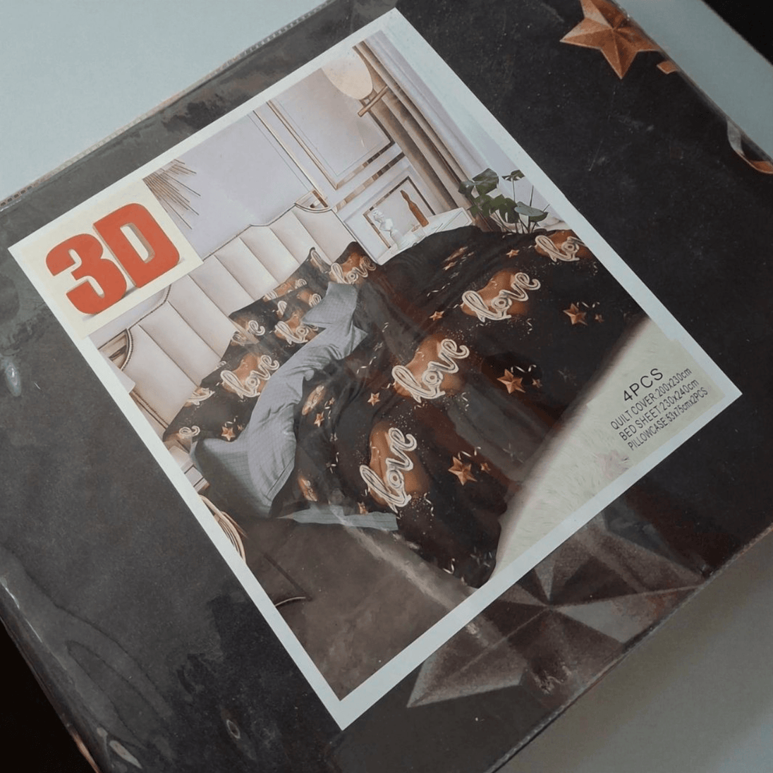 4 - dijelni 3D set posteljine "Black" - Zoro