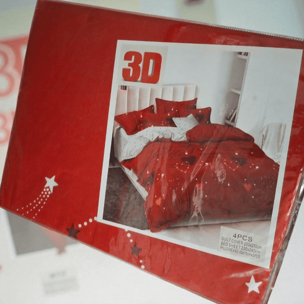 4 - dijelni 3D set posteljine "Heart" - Zoro