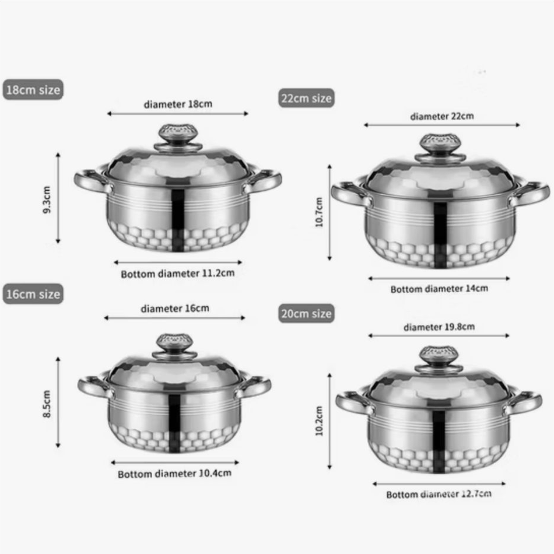 4 - dijelni set šerpi s poklopcima "SC - K045" - Zoro