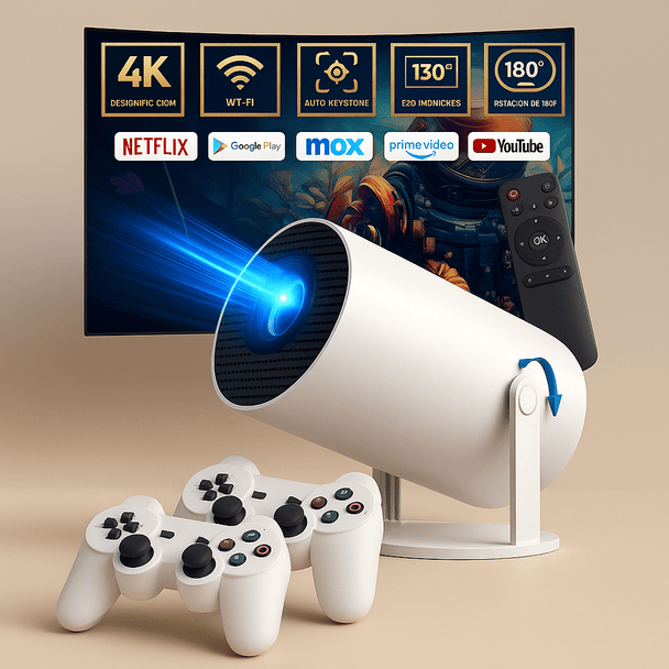 4K Projektor HD s 20.000 Igara Android 11 – Prijenosno Kućno Kino - Zoro