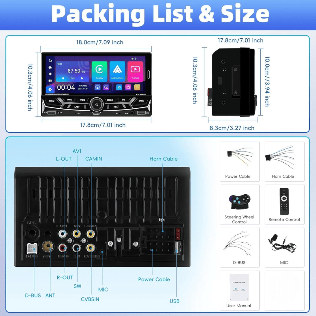 7" Auto Multimedija 7086W - Zoro