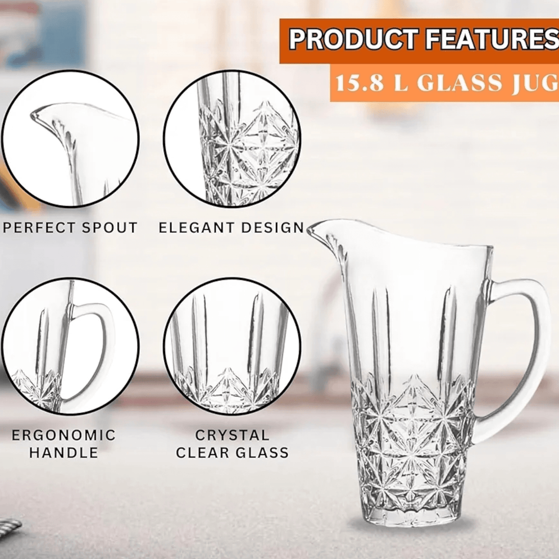 7 - dijelni Set Bokal i Čaše "Deli Glassware" - Zoro