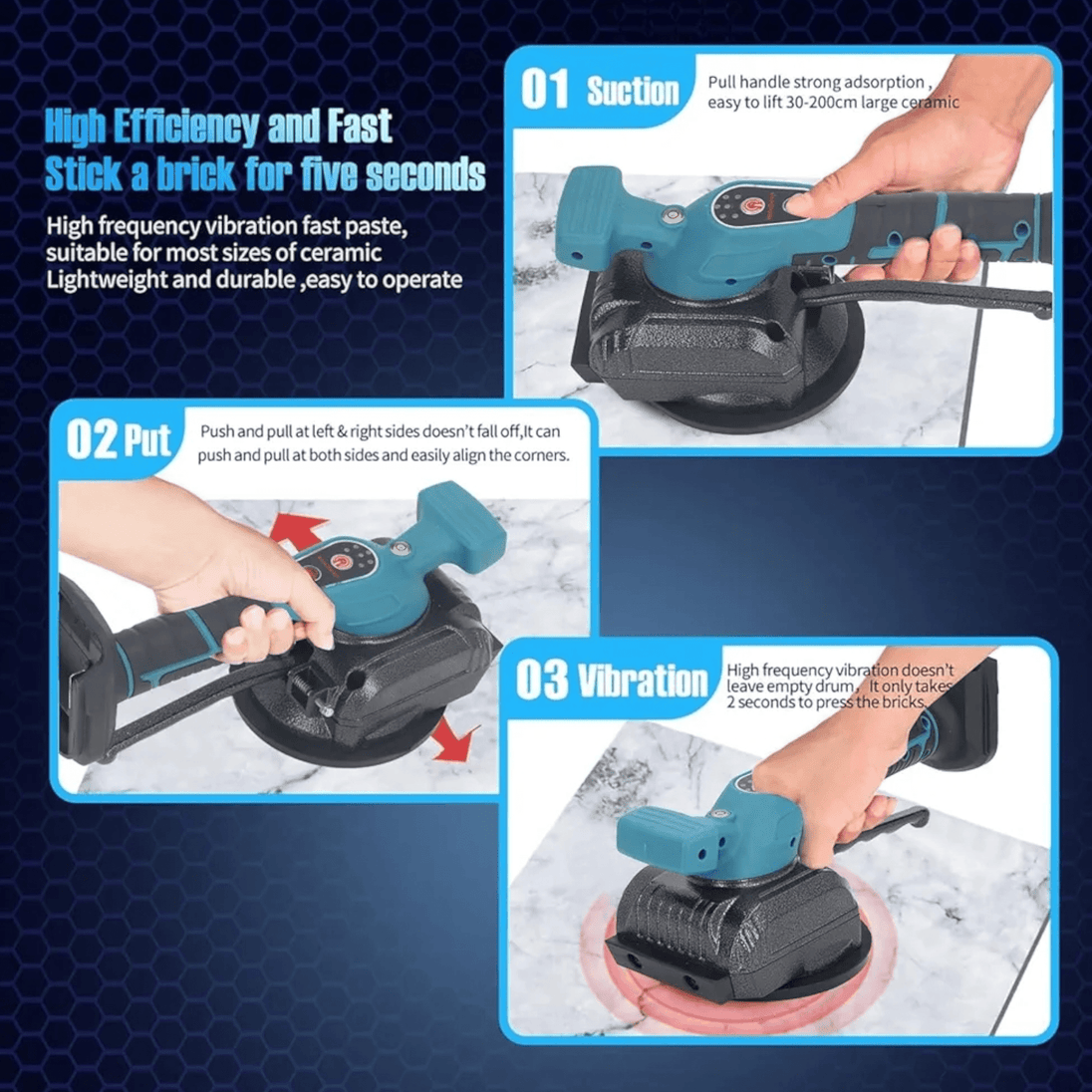 Aku Vakumski Vibrator za Pločice - Zoro