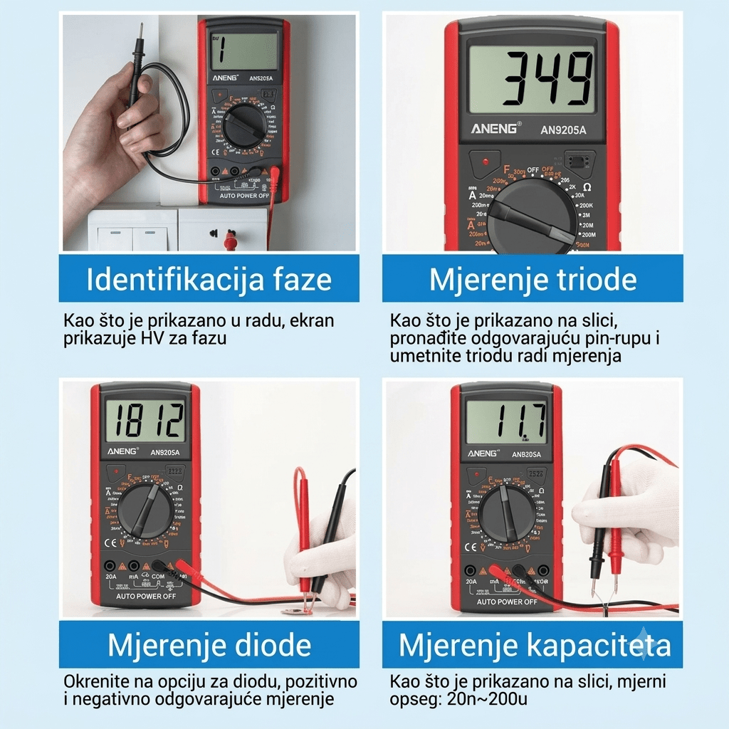 Digitalni Multimetar "DT9205A" - Zoro