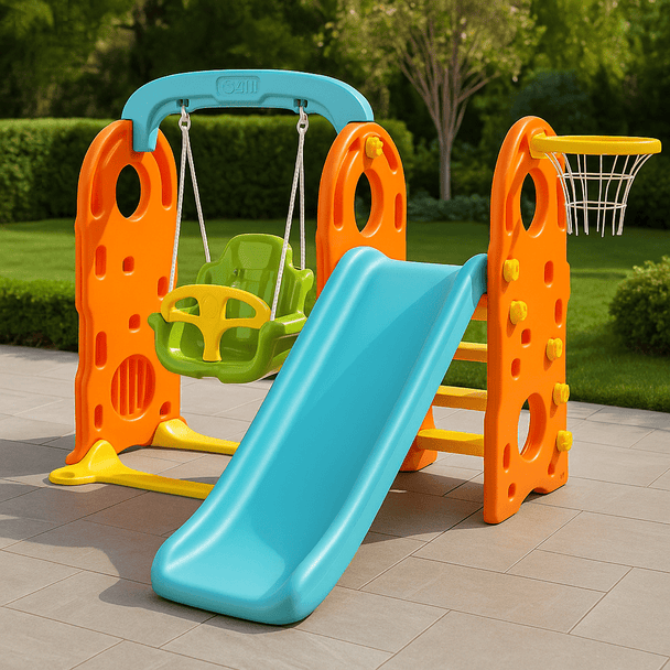 Dječja igraonica 4u1 s toboganom, ljuljačkom i košem - Zoro