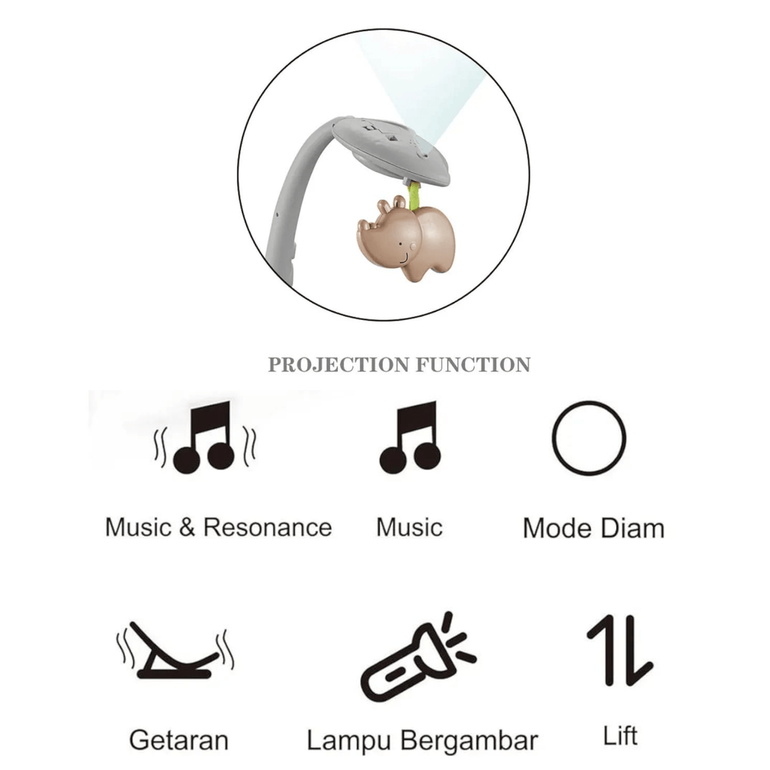 Električna Dječja Ljulja s Projektorom „AYINR” - Zoro
