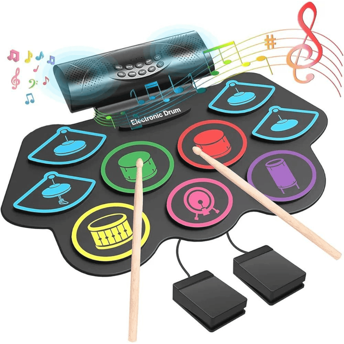 Električni Sklopivi set Bubnjeva, Bluetooth, 1000 mAh - Zoro