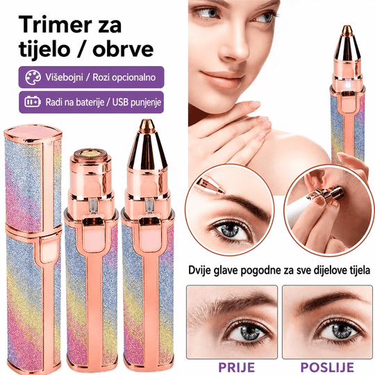 "Flawless" 2u1 Trimer za Uklanjanje Dlačica - Zoro