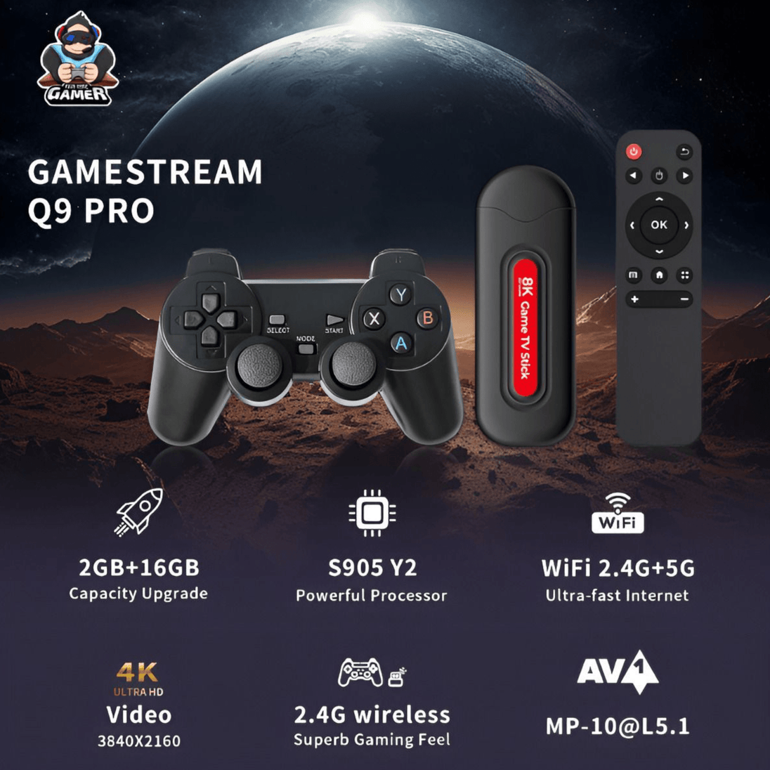 Game TV Stick + Android TV Box "Q9 Pro" - Zoro