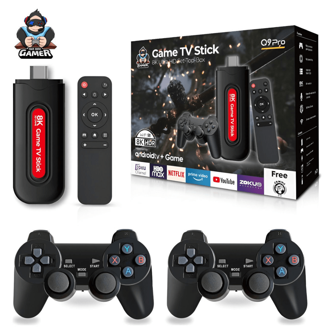 Game TV Stick + Android TV Box "Q9 Pro" - Zoro
