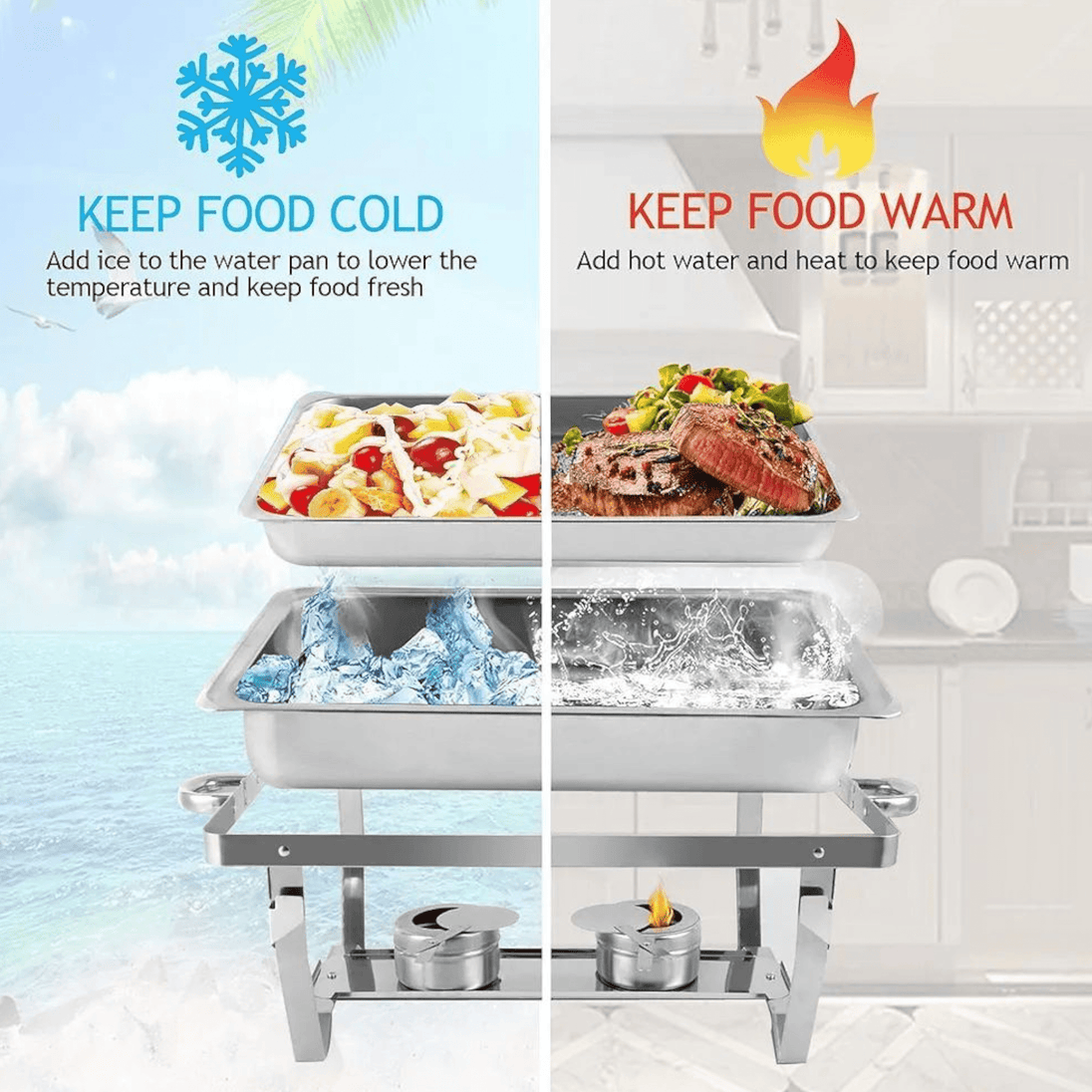 INOX Poslužavnik za održavanje toplote hrane - Zoro