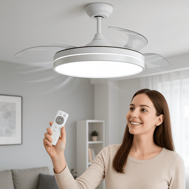 LED Luster Ventilator s uvlačivim krilima "Rixme" - Zoro