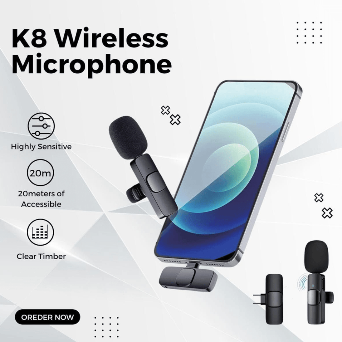 Mini bežicni mikrofon za mobitel "K8" - Zoro