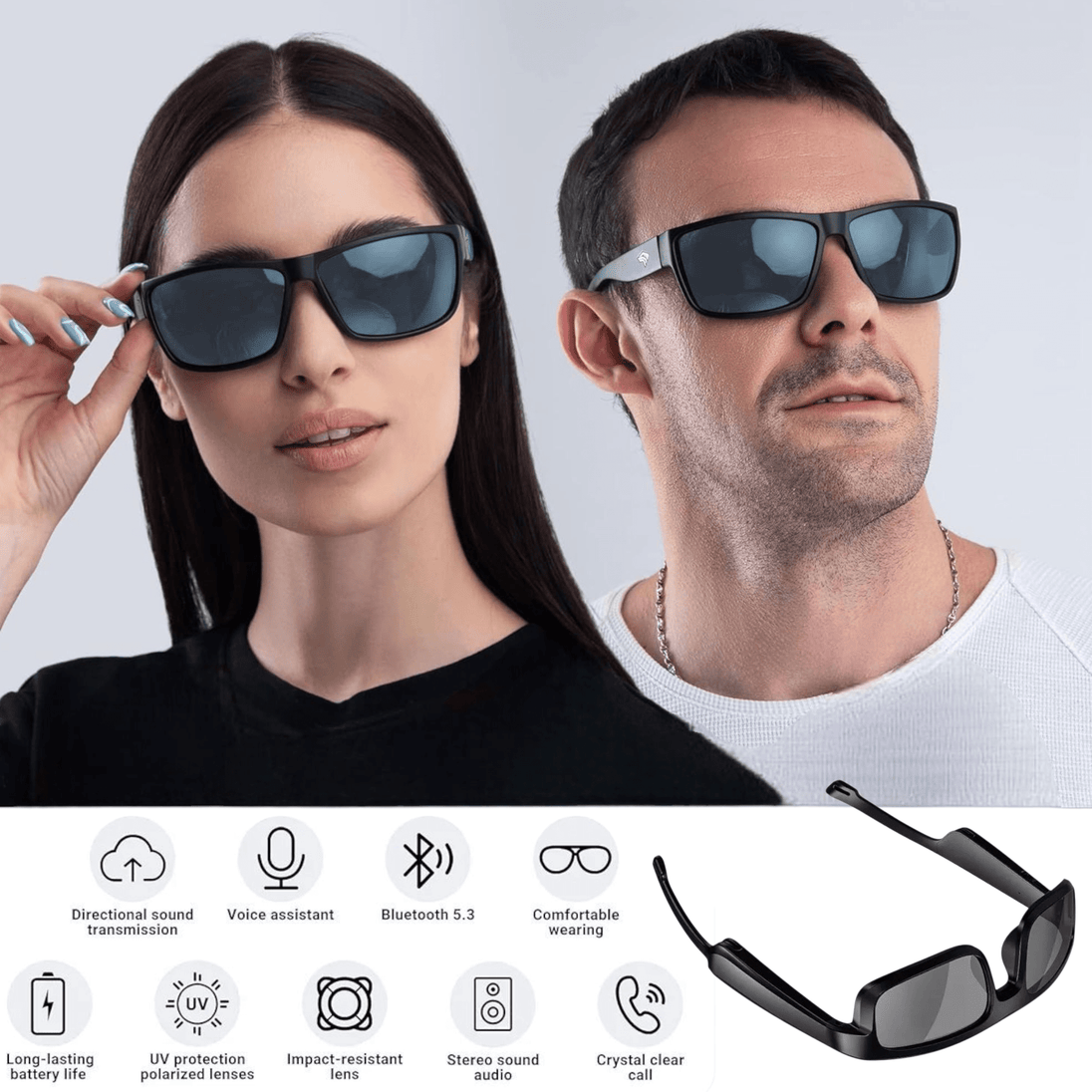 Pametne UV Bluetooth naočale s mikrofonom i zvučnikom "M8 Pro" - Zoro