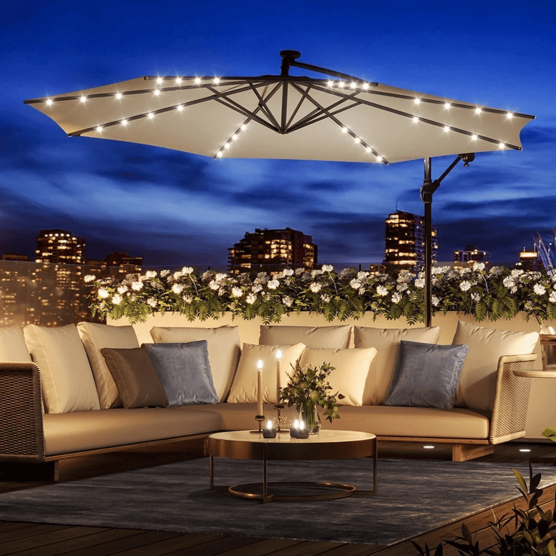 Premium Solarni LED Suncobran (300 cm) - Zoro
