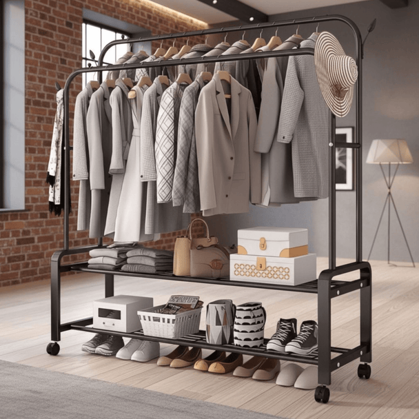 Prijenosni dupli rotirajući stalak za odjeću "Ravella" - Zoro