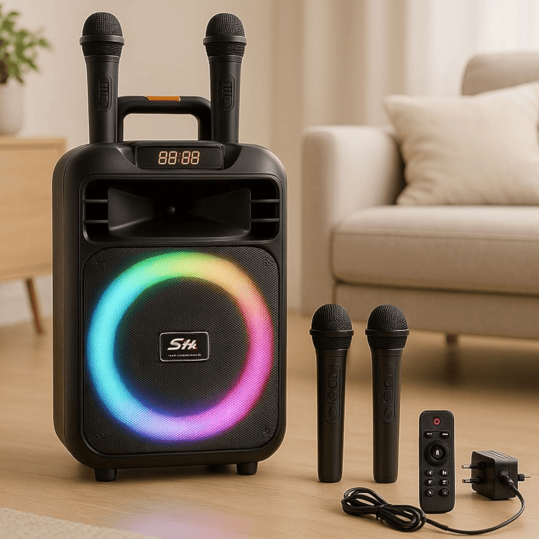 Prijenosni zvučnik s 2 mikrofona "Sing - e" - Zoro