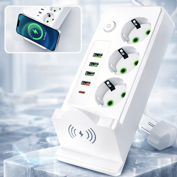 Produžni kabal s Bežičnim punjenjem, 4xUSB, Type - C - Zoro