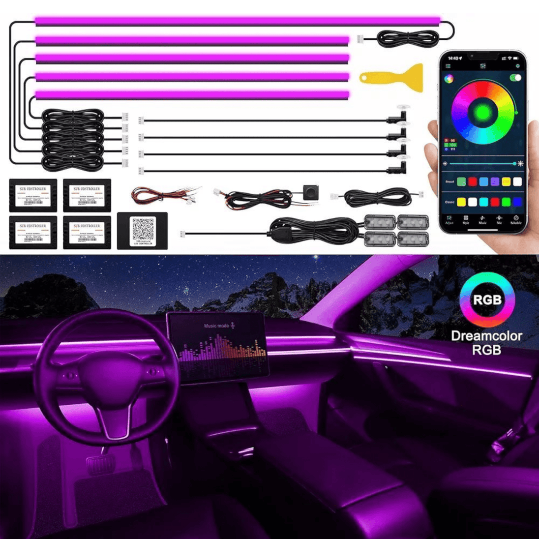 Profesionalno Ambijentalno Svjetlo za Unutrašnjost Auta - Zoro