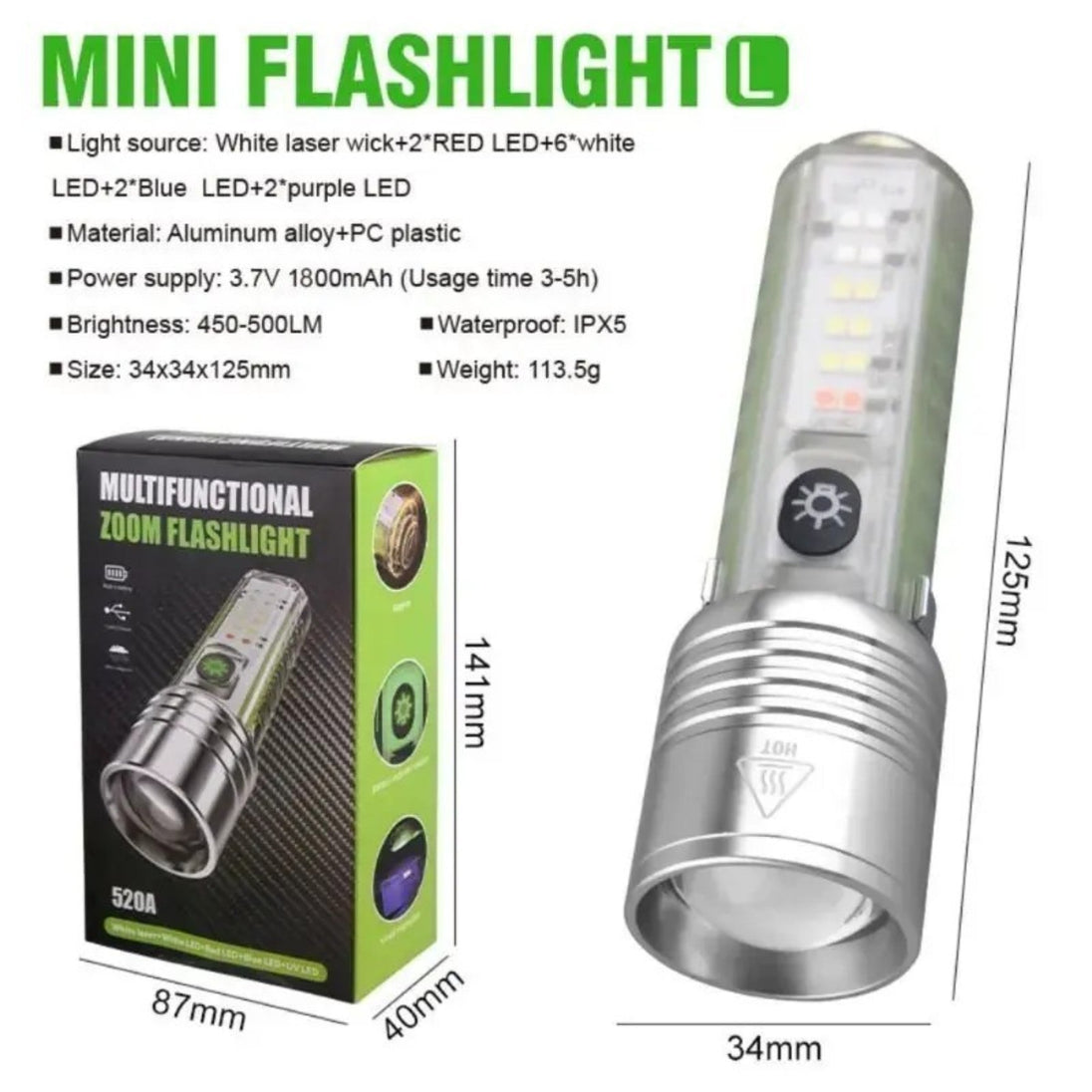 Punjiva LED Lampa sa Zumom "520A" - Zoro
