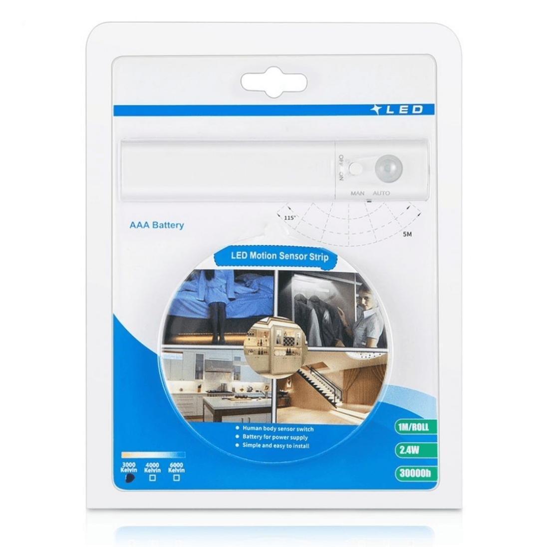 Samoljepljiva LED Traka sa Senzorom Pokreta (1 m) - Zoro