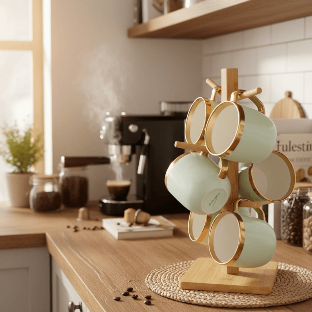 Set od 6 Šoljica na Drvenom Stalku - Zoro