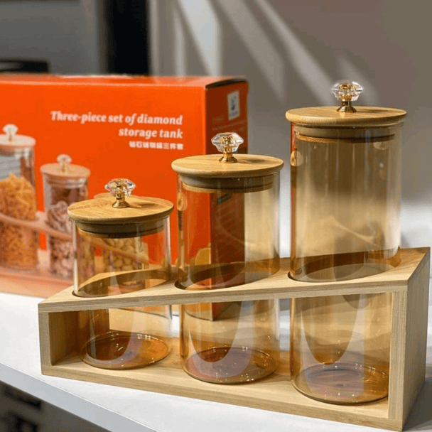 Set Staklenki u Drvenom Stalku - Zoro