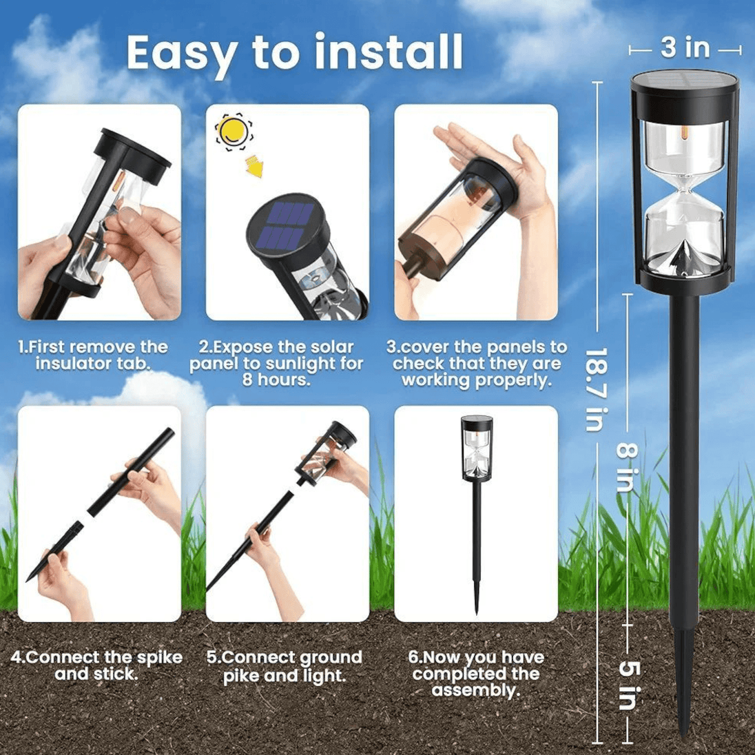 Solarna lampa u obliku pješčanog sata - Zoro